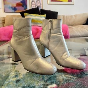 Silver Ankle Booties